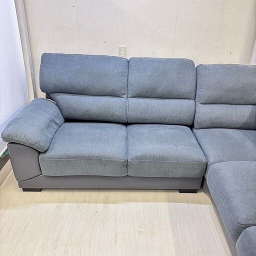  25087  ゆったりコーナーソファ　Ｌ字ソファ NITORI   ◆大阪市内・東大阪市他 6,000円以上ご購入で無料配達いたしま