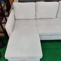 【愛品倶楽部柏店】NITORI ニトリ 収納付 布張りカウチソファベッド ノアークGY 幅210cmの画像