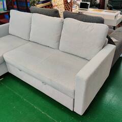 【愛品倶楽部柏店】NITORI ニトリ 収納付 布張りカウチソファベッド ノアークGY 幅210cmの画像