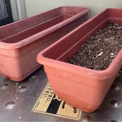 中古のプラスチック製プランター 2個の画像