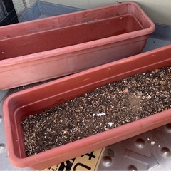 中古のプラスチック製プランター 2個の画像
