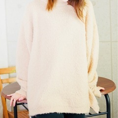新品未使用 WESTSEA ニット ベージュ Mサイズ 男女兼用 ゆったり 秋冬の画像