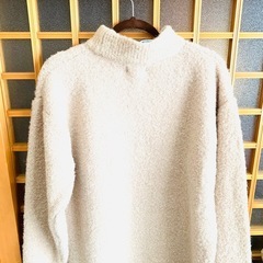 新品未使用 WESTSEA ニット ベージュ Mサイズ 男女兼用 ゆったり 秋冬の画像