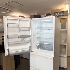 【超美品‼️】東芝 2020年製 411Lノンフロン冷凍冷蔵庫 ベジータ 自動製氷 高級ガラスドア タッチオープン グランホワイト♪の画像