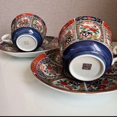 有田焼 肥関コーヒーカップ&ソーサーセット ゴールド縁の画像
