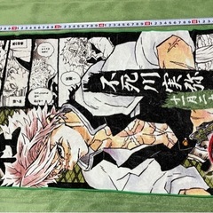 使用品⑦フルカラーフェイスタオルおよそ80×34cm 鬼滅の刃 不死川実弥 漫画アニメ 終売品の画像