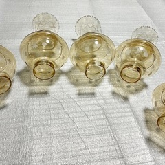 【昭和レトロ】シャンデリアガラスシェード　5灯の画像