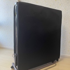 折り畳み シングルベッド ブラック マット付 の画像
