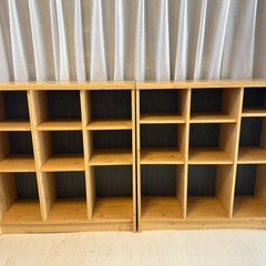 本棚　木製　ブックシェルフ　木製ロッカー　可動棚　の画像