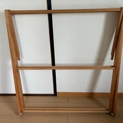 DIYハンドメイド 折りたたみ式木製ハンガーラック 物干し 布団干しの画像