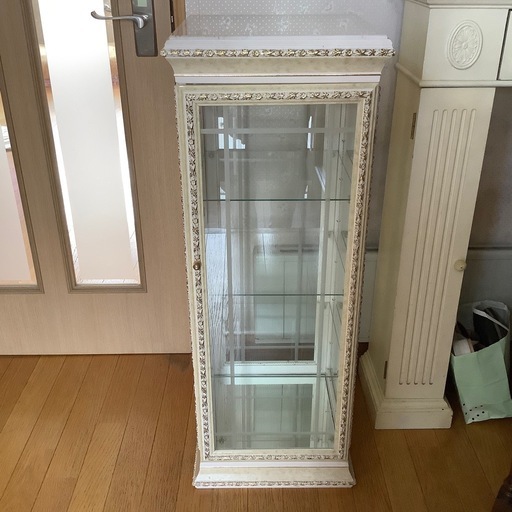 キュリオケース　コレクションケース　大理石風　スリム　ロココ調　イタリア風