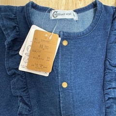【未使用】80 ベビー服 デニム風ワンピースの画像