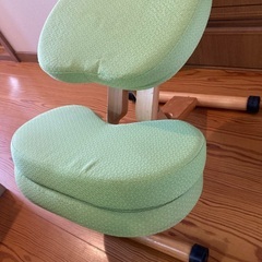 キッズ用プロポーションチェア　学習用椅子　バランスチェア　調整用パッド付き　ライムカラーの画像