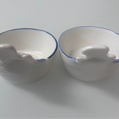 ❤️コックのクマさん❤️陶器　ミニ皿　小鉢　2個セットの画像
