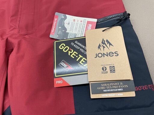 未使用 JONES スノーボード スキー パンツ Mサイズ レッド Shralpinist 3L GORE-TEX PRO Pants