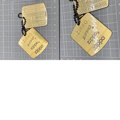 P390　未使用　年代別ボトムコード zippo　ボトムコードタグ　ブラス加工　ボールチェーン付 ゴールドカラー　ジッポ　ジッポー　金属製の画像
