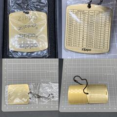 P390　未使用　年代別ボトムコード zippo　ボトムコードタグ　ブラス加工　ボールチェーン付 ゴールドカラー　ジッポ　ジッポー　金属製の画像
