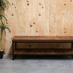 ≪zyt2495ジ≫ 美品 ニトリ TV台 ローボード ステイン120N 幅120cm 高さ40cm ヴインテージ風/男前/インダストリアル/ブルックリン/おしゃれ/オープンシェルフ/ラック/サイドボード/中古家具/宮城県仙台市 71003-20の画像