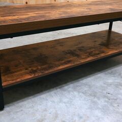 ≪zyt2495ジ≫ 美品 ニトリ TV台 ローボード ステイン120N 幅120cm 高さ40cm ヴインテージ風/男前/インダストリアル/ブルックリン/おしゃれ/オープンシェルフ/ラック/サイドボード/中古家具/宮城県仙台市 71003-20の画像