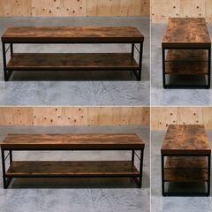 ≪zyt2495ジ≫ 美品 ニトリ TV台 ローボード ステイン120N 幅120cm 高さ40cm ヴインテージ風/男前/インダストリアル/ブルックリン/おしゃれ/オープンシェルフ/ラック/サイドボード/中古家具/宮城県仙台市 71003-20の画像