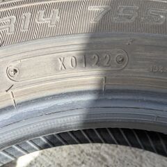 在庫入れ替え特価品　工賃込み２０２２年製ダンロップ夏タイヤ１５５／６５Ｒ１４　４本セットの画像