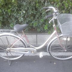 整備済み中古自転車　26インチ　税別￥8.980-　ブリヂストン　L型軽快車　ピンク1008の画像