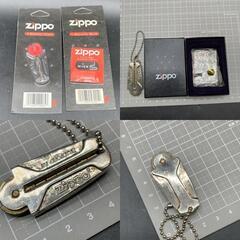 P388　zippo グッズ4点おまとめ メタル フリントケース オイルボトル キーホルダー 発火石 ライター ウィック 替え芯 ジッポ ジッポーの画像