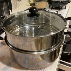 和平フレイズ 二段蒸し器 ヴェンセ 26cm ガラス蓋付 IH対応 ステンレスの画像