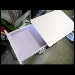 札幌お引き取り限定◆家具◆ニトリ◆デスクワゴン/キャスター付き◆サーヤ ホワイト◆W40 D58 H59の画像
