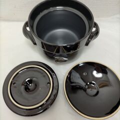 新品未使用　和平フレイズ 炊飯土鍋 2合炊き OR-7109 二重蓋 おもてなし和食 ガス火 電子レンジ対応 土鍋 ご飯鍋 直火調理   251008-8Aの画像