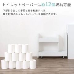 【未使用】ボン家具 トイレ収納 トイレラック、収納、薄型、引き出し、ブラシ収納、トイレ 幅17×奥行53.6cm ホワイトの画像