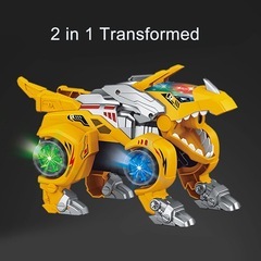 変形恐竜ロボット車、ギフト LED (黄色の画像