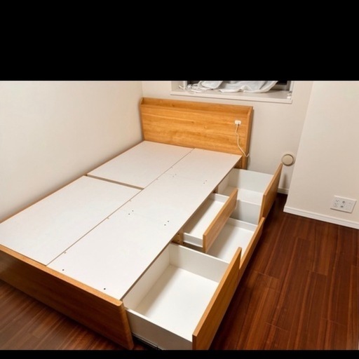 セミダブルベッド　 ポケットコイルマットレス つき付き