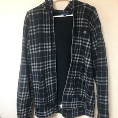 バーバリーブルーレーベル秋冬ホース刺繍ノバチェック柄パーカーメンズの画像