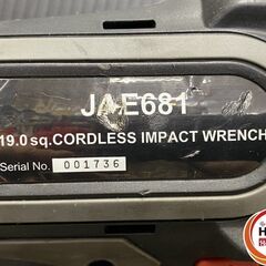 【久留米】【引き取り限定】【中古品】KTC 京都機械工具 JTAE681 充電式電動インパクトレンチ 差込角:19.0sq. 最大トルク:1000Nm バッテリー(18V/5.0Ah)×2・充電器・ケース付の画像