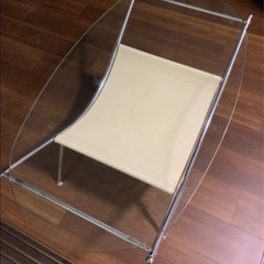 　美品　ローテーブル　ガラステーブル　の画像