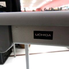 UCHIDA 折りたたみ ミーティングテーブル 幅150×奥行45×高さ70cm LH-45・60 グレー系 長テーブル 会議テーブル オフィス家具 事務用品 内田洋行 苫小牧西店 の画像