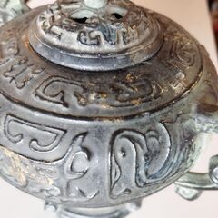 香炉 双耳 鋳銅 耳付き オブジェ　/UJ-1354 2Fの画像