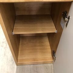 【ジャングルジャングルサカイ石津店】ニトリ　コパン　食器棚　キッチン収納　シンプル　ブラウン　人気　おしゃれ クリーニング済み 堺市 西区 東区 北区 南区 堺区 石津の画像