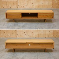 ≪yt2060ジ≫ 美品 AZUMAYA/東谷 TV台 ティモ TVボード150 TIM-32 幅150cm 高さ33cm ナチュラル オーク材 TIM-32NA/北欧風/おしゃれ/中古家具/宮城県仙台市 71005-05の画像