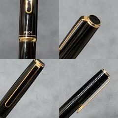 P385　PILOT ペン先14金 14K 585　F　万年筆　パイロット　筆記用具　黒ブラック　美品　筆記未確認の画像