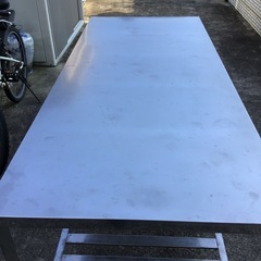 作業台　キッチン　厨房　調理台　キャスター付　スノコ棚　180×75cm 高さ80cmの画像