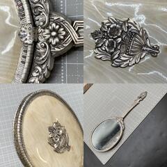 P318資生堂 手鏡 花椿会 記念日 昭和レトロ ハンドミラー SHISEIDO アンティーク 金属製ノベルティ 椿姫 昭和レトロの画像