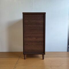 未使用訳あり 幅40.5 奥行40 高さ85 チェスト ブラウン 3段 深型 A4収納 収納家具 すき間 隙間 サイドチェストの画像