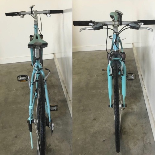 h-158(B)★岐阜発　△Bianchi CIELO/ビアンキ/クロスバイク/自転車/走行確認/3×8段変速/グリップ破れ有り/傷サビ有り/現状品　R6.9/21★0.7