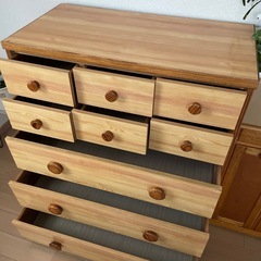 木製チェスト５段の画像