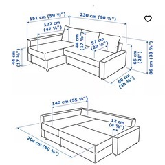 IKEA フリーヘーテン　コーナーソファベッド 収納付きの画像
