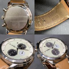 O357　可動agnes b. アニエスベー SOLAR ソーラー 腕時計 クロノグラフ V172-0AW0 黒革ベルト メンズ 10気圧防水 アナログ 時計　メンズ 腕時計の画像