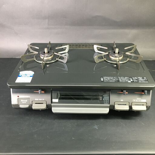 10/11 終 Rinnai リンナイ 都市ガス用 ガステーブル KG67BKL ブラック/黒 2020年製 左強火 ガラストップ 25j菊