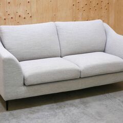≪zyt2496ジ≫ ニトリ 2人掛けソファ Nポケット A15 幅175cm ヘッドレストセット  布張り ライトグレー系 2Pソファ/中古家具/宮城県仙台市 71005-08の画像
